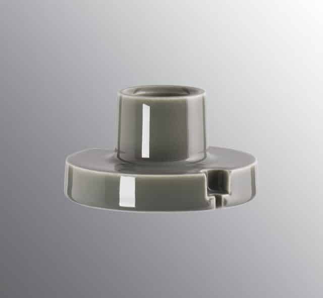 Lamp holder E27grey glaze for wire connection