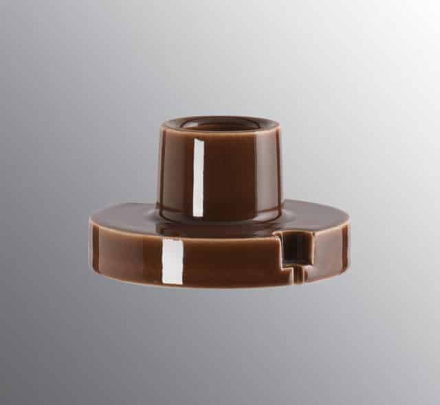 Lamp holder E27 brown glaze for wire connection