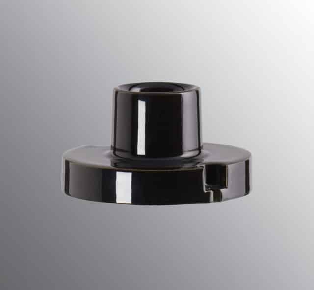 Lamp holder E27 black glaze for wire connection